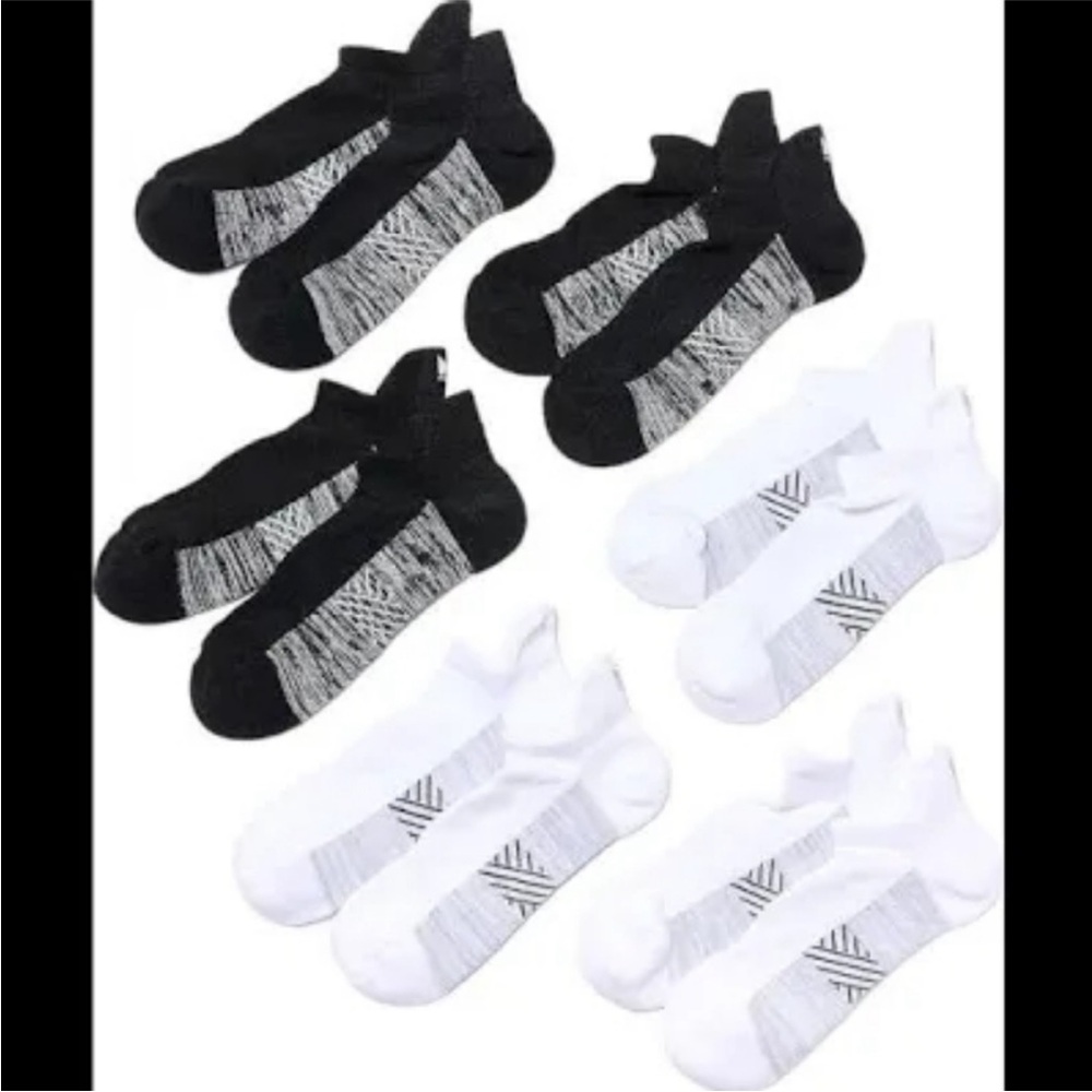Black and White Ankle Socks Set of 6 NWT